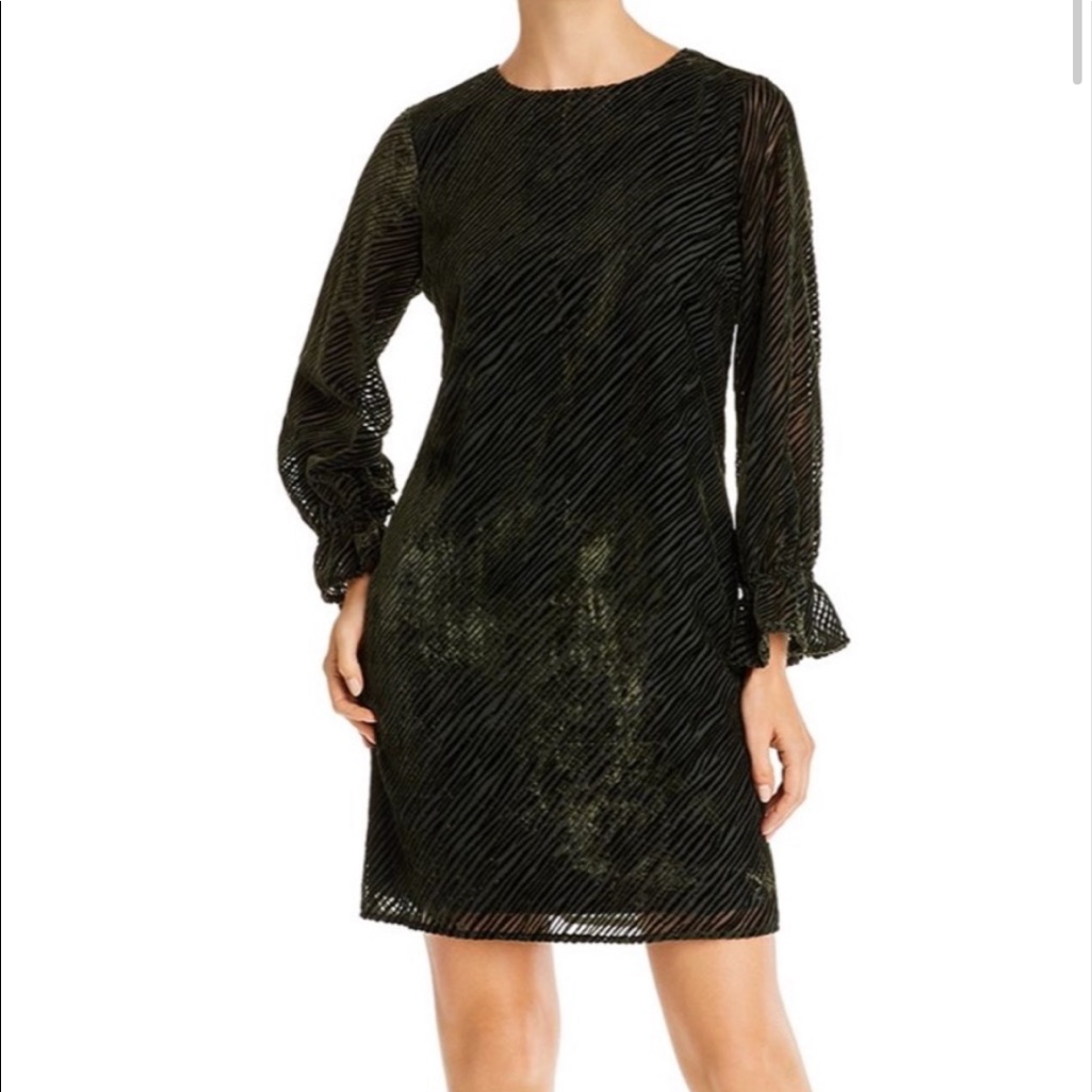 Nwt Sam Edelman Velvet Shift Dress In Dark Green